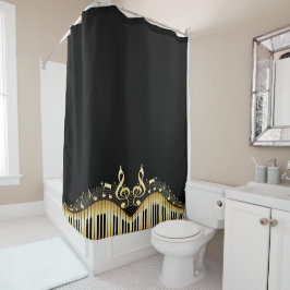 モノグラムのミュージカル シャワーカーテン
