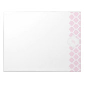 モノグラムのメモ帳とピンクのモロッコのパターン ノートパッド (正面)