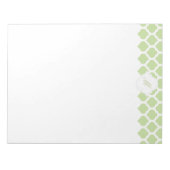 モノグラムのメモ帳と緑のモロッコのパターン ノートパッド (正面)