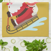 モノグラムのメリー金ゴールド上の明るいクリスマス | キッチンタオル (折り畳み)