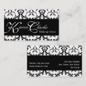 モノグラムのメーキャップアーティストの名刺のダマスク織 名刺 (正面/裏面)