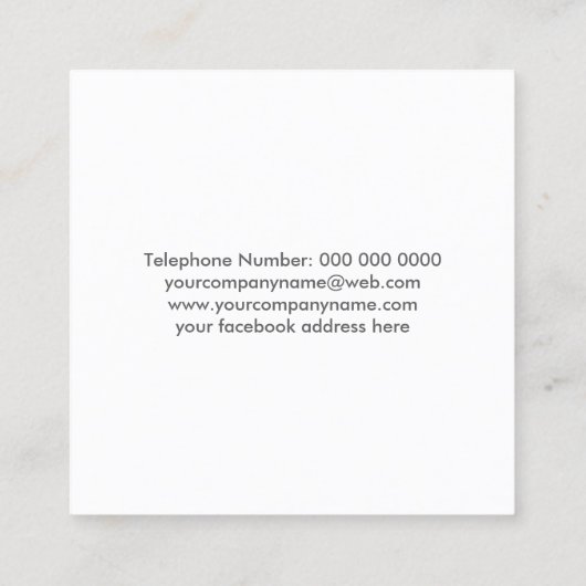 モノグラムのメーキャップアーティストの名刺 スクエア名刺 (裏面)