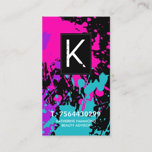 モノグラムのメーキャップアーティストの名刺 名刺 (正面)