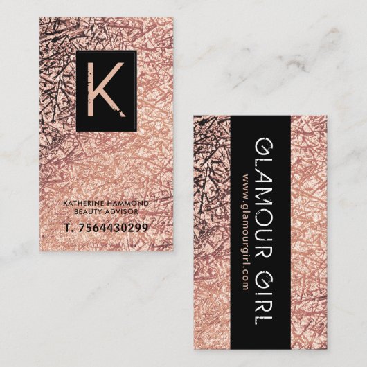 モノグラムのメーキャップアーティストの名刺 名刺 (正面/裏面)