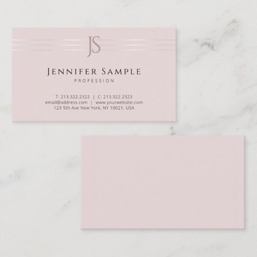 モノグラムのモダンでエレガントでシンプルで明白なプロフェッショナル 名刺 (正面/裏面)