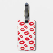 モノグラムのモダンでシックで赤い唇パターン ラゲッジタグ (裏面縦)