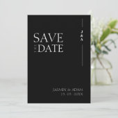 モノグラムのモダンな結婚式 セーブザデート (スタンド正面)