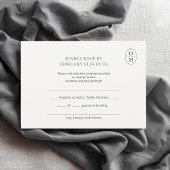 モノグラムのモダンな結婚式RSVP 出欠カード