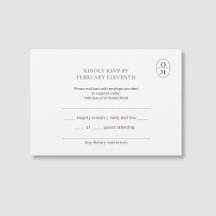 モノグラムのモダンな結婚式RSVP