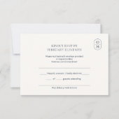 モノグラムのモダンな結婚式RSVP 出欠カード (正面)