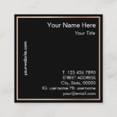 モノグラムのモダンなGoldRoseの正方形の名刺 スクエア名刺 (裏面)