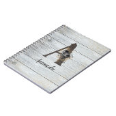 モノグラムのモダンエレガントゴシックブラックバラAノート ノートブック (左側)