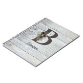 モノグラムのモダンエレガントゴシックブラックバラB ノートブック (左側)