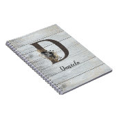 モノグラムのモダンエレガントゴシックブラックバラD ノートブック (右側)