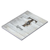 モノグラムのモダンエレガントゴシックブラックバラT ノートブック (左側)