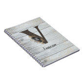 モノグラムのモダンエレガントゴシックブラックバラV ノートブック (右側)