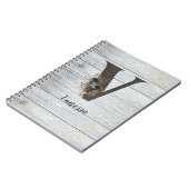 モノグラムのモダンエレガントゴシックブラックバラV ノートブック (左側)