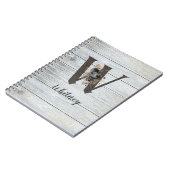 モノグラムのモダンエレガントゴシックブラックバラW ノートブック (左側)