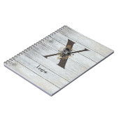 モノグラムのモダンエレガントゴシックブラックバラXノート ノートブック (左側)