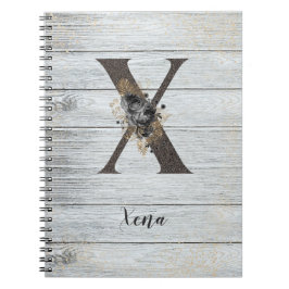 モノグラムのモダンエレガントゴシックブラックバラXノート ノートブック