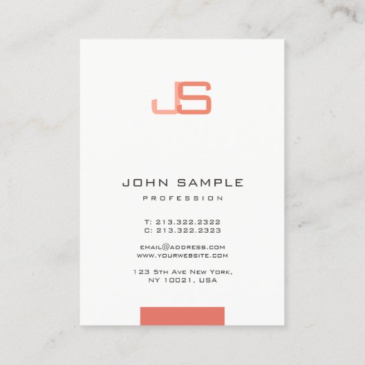 モノグラムのモダンエレガントトレンディーテンプレート 名刺 (裏面)