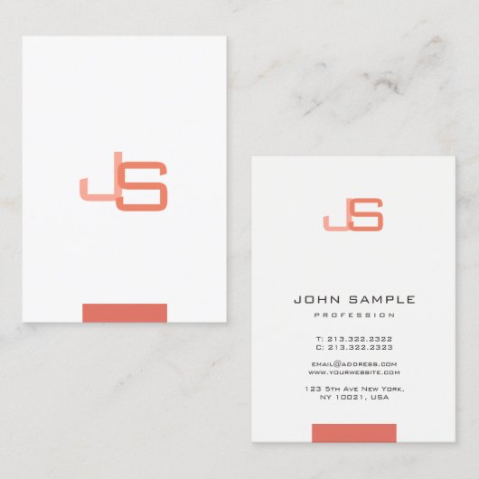 モノグラムのモダンエレガントトレンディーテンプレート 名刺 (正面/裏面)