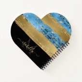 モノグラムのモダンエレガントハート ノートブック (裏面)