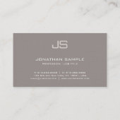 モノグラムのモダンエレガントプロフェッショナルテンプレート 名刺 (裏面)