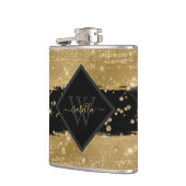 モノグラムのモダングリッター フラスク (左)