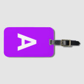 モノグラムのモダンシンプルネオンパープル ラゲッジタグ (正面横)