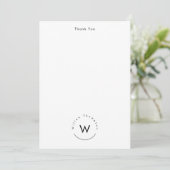 モノグラムのモダンミニマル白 サンキューカード (スタンド正面)