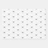 モノグラムのモダンミニマル白 ラッピングペーパーシート (正面2)