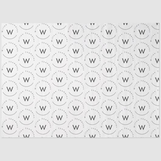 モノグラムのモダンミニマル白 薄葉紙 (正面)