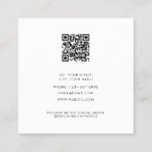 モノグラムのモダンミニマル白QRコード スクエア名刺 (裏面)