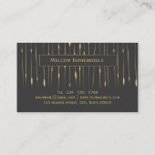 モノグラムのモダン抽象芸術金ゴールドライン – 木炭 名刺 (裏面)