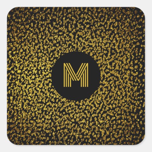 モノグラムのモダン金網黒 スクエアシール (正面)