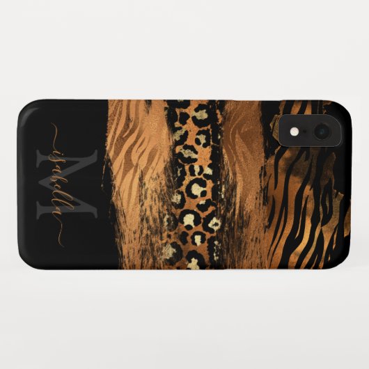 モノグラムのモダン銅 Case-Mate iPhoneケース (裏面(横))