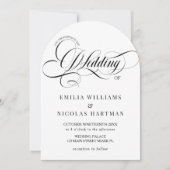 モノグラムのモノトーン結婚式 招待状 (正面)