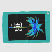 モノグラムのヤシの木のゴルフタオル ゴルフタオル (横)