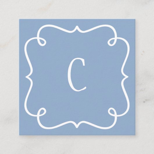 モノグラムのユニークミニマルフェミニントレンディー スクエア名刺 (正面)