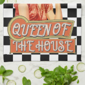 モノグラムのユニークレトロ市松模様にー キッチンタオル (折り畳み)