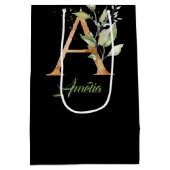 モノグラムのユーカリフェイク金ゴールド箔ラ ミディアムペーパーバッグ (裏面)