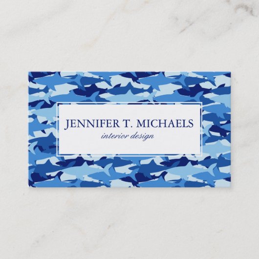 モノグラムのヨシキリザメパターン 名刺 (正面)