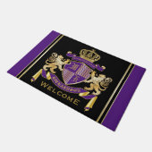 モノグラムのライオンの紋章あなた自身の紋章付き外衣を作成して下さい ドアマット (アングル)