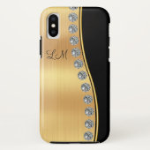 モノグラムのラインストーンの宝石 Case-Mate iPhoneケース (裏面)