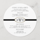 モノグラムのラウン結婚ドメニューテンプレート メニュー (正面)