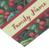 モノグラムのラズベリーパターン ショートテーブルランナー (コーナー)