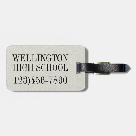 モノグラムのリンゴ荷物タグ。戻る ラゲッジタグ (裏面横)