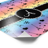 モノグラムのレインボーエッフェルタワーパターン フォトプリント            (角)