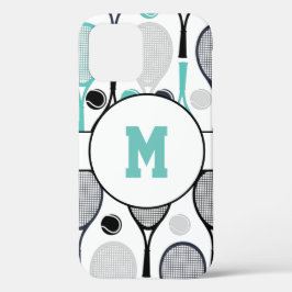 モノグラムのレタープレイヤー名テニパーソナライズされたス iPhone 12ケース